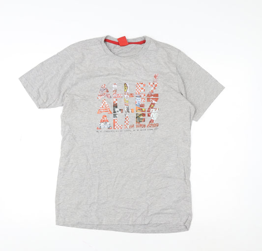 Liverpool FC Men's Grey Graphic Short Sleeve T-Shirt Small