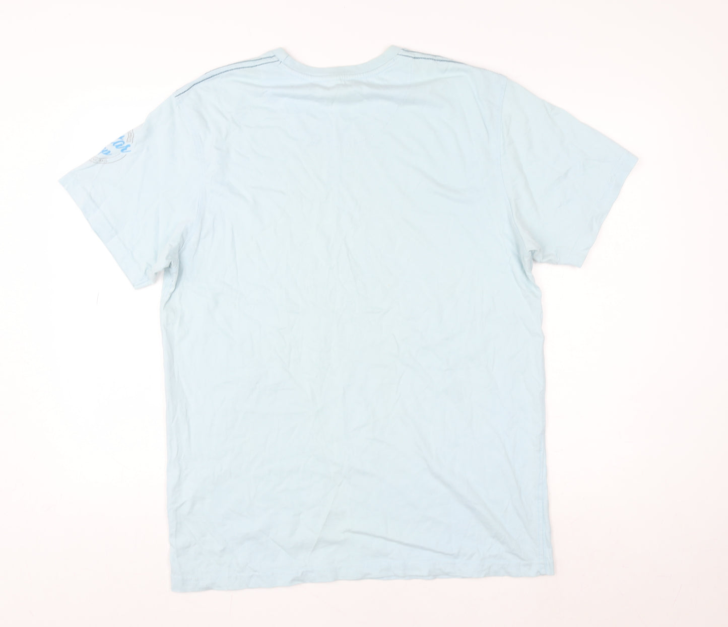 Joe Browns Men's Blue Music Graphic T-Shirt Size L Cotton Crew Neck