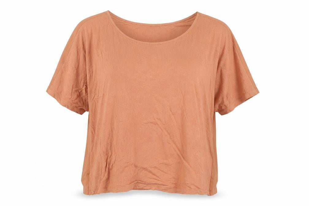 French Connection Womens Brown Relaxed Fit Boat Neck T-Shirt M
