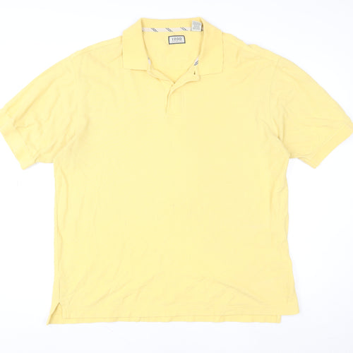 IZOD Men's Yellow Cotton Polo Shirt Size L Short Sleeve Classic Fit
