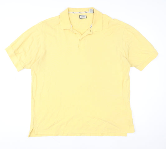 IZOD Men's Yellow Cotton Polo Shirt Size L Short Sleeve Classic Fit