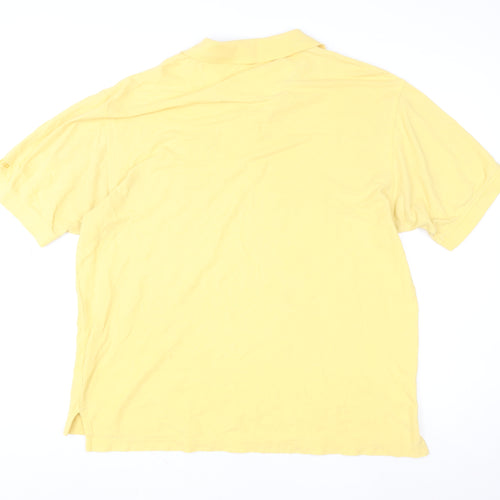 IZOD Men's Yellow Cotton Polo Shirt Size L Short Sleeve Classic Fit