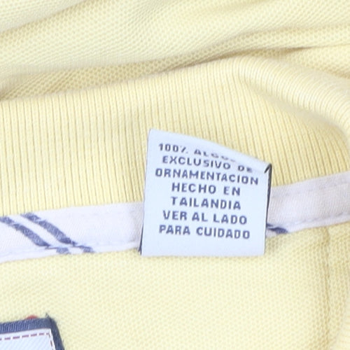 IZOD Men's Yellow Cotton Polo Shirt Size L Short Sleeve Classic Fit