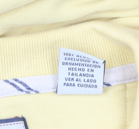 IZOD Men's Yellow Cotton Polo Shirt Size L Short Sleeve Classic Fit