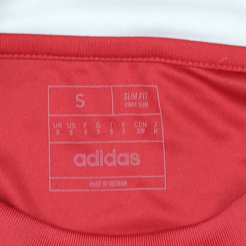 Adidas Men Red Manchester United Slim Fit Football Jersey S