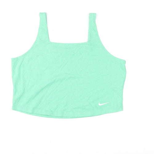 Nike Women's Green Cropped Tank Top XL Sports Jersey
