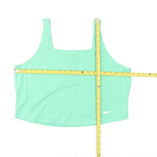 Nike Women's Green Cropped Tank Top XL Sports Jersey
