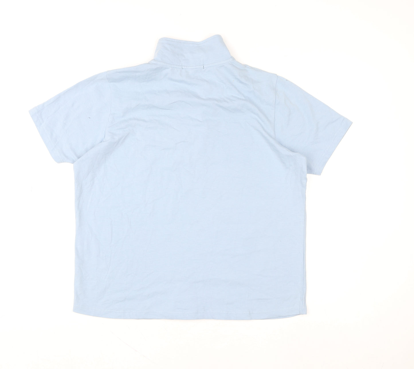Lyle & Scott Men's Blue Short Sleeve 1/2 Zip Cotton Top LL