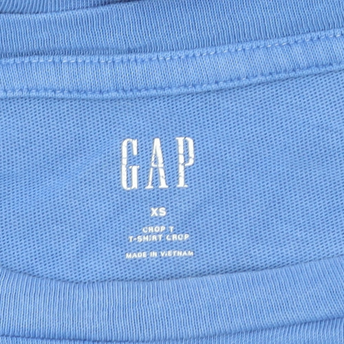 GAP Womens Blue XS Cropped Cotton Jersey T-Shirt
