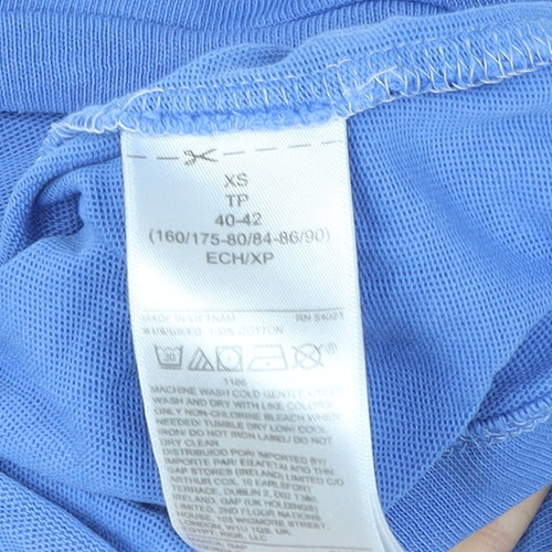 GAP Womens Blue XS Cropped Cotton Jersey T-Shirt