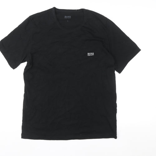 Hugo Boss Men's Black Cotton Crew Neck Short Sleeve T-Shirt XL