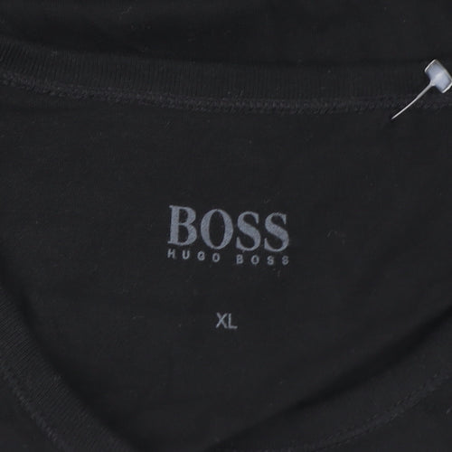 Hugo Boss Men's Black Cotton Crew Neck Short Sleeve T-Shirt XL