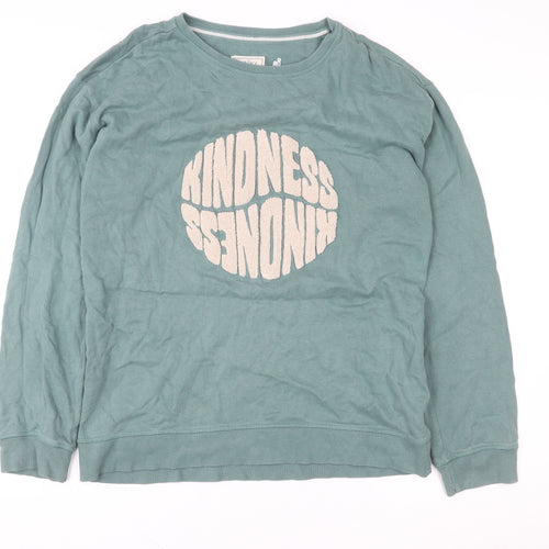 Fat Face Womens Green Kindness Sweatshirt Size 10 Cotton Pullover