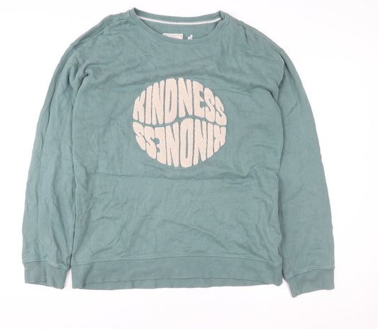 Fat Face Womens Green Kindness Sweatshirt Size 10 Cotton Pullover