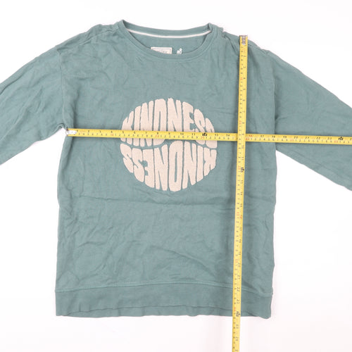 Fat Face Womens Green Kindness Sweatshirt Size 10 Cotton Pullover