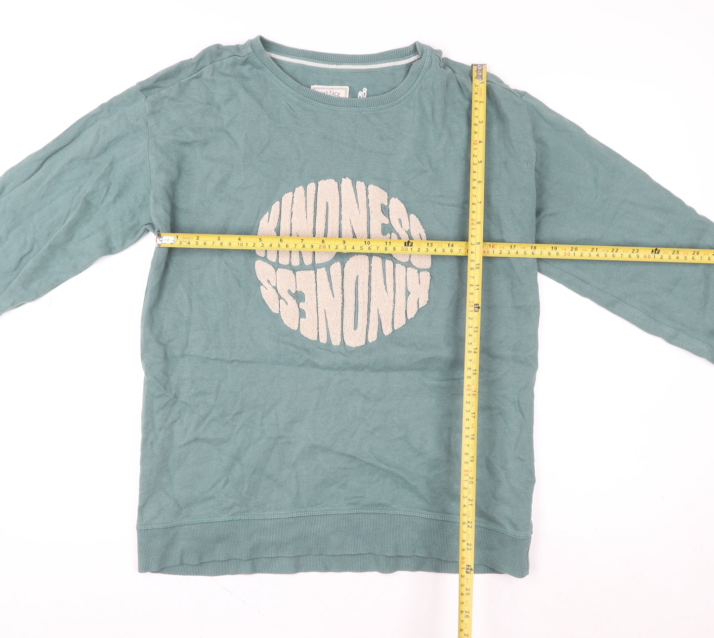 Fat Face Womens Green Kindness Sweatshirt Size 10 Cotton Pullover