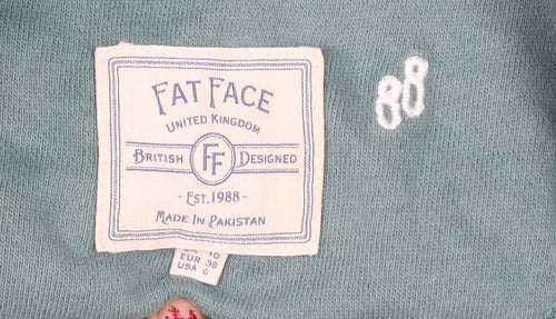 Fat Face Womens Green Kindness Sweatshirt Size 10 Cotton Pullover