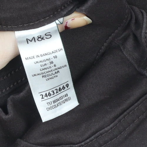 Marks and Spencer Women’s Brown Jeggings Size 10 Regular Stretch Cotton