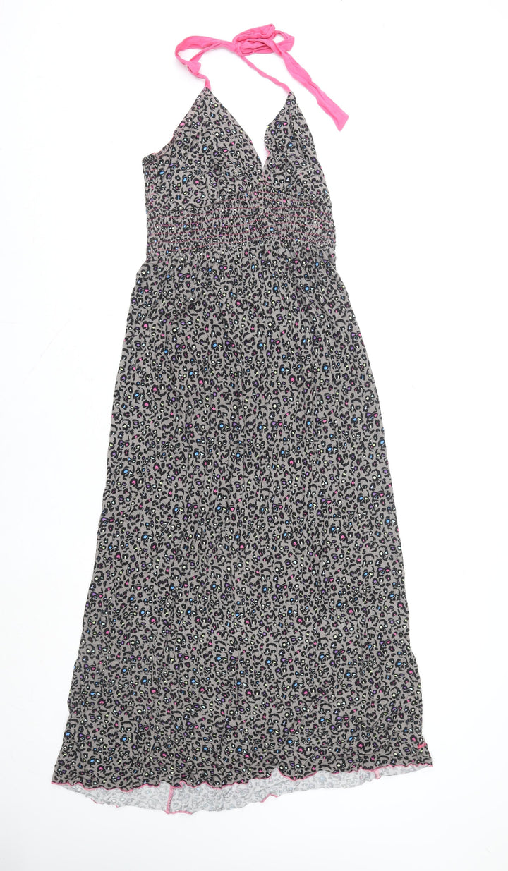Urban Beach Womens Multicoloured Animal Print Maxi Halter Dress Size 10