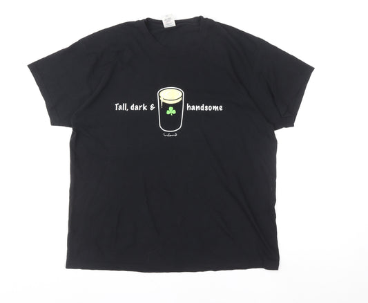 Fruit of the Loom Men's Black L Beer Graphic T-Shirt