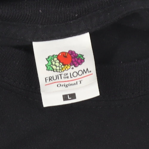 Fruit of the Loom Men's Black L Beer Graphic T-Shirt