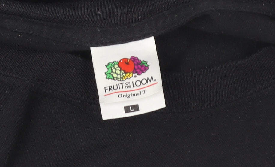 Fruit of the Loom Men's Black L Beer Graphic T-Shirt