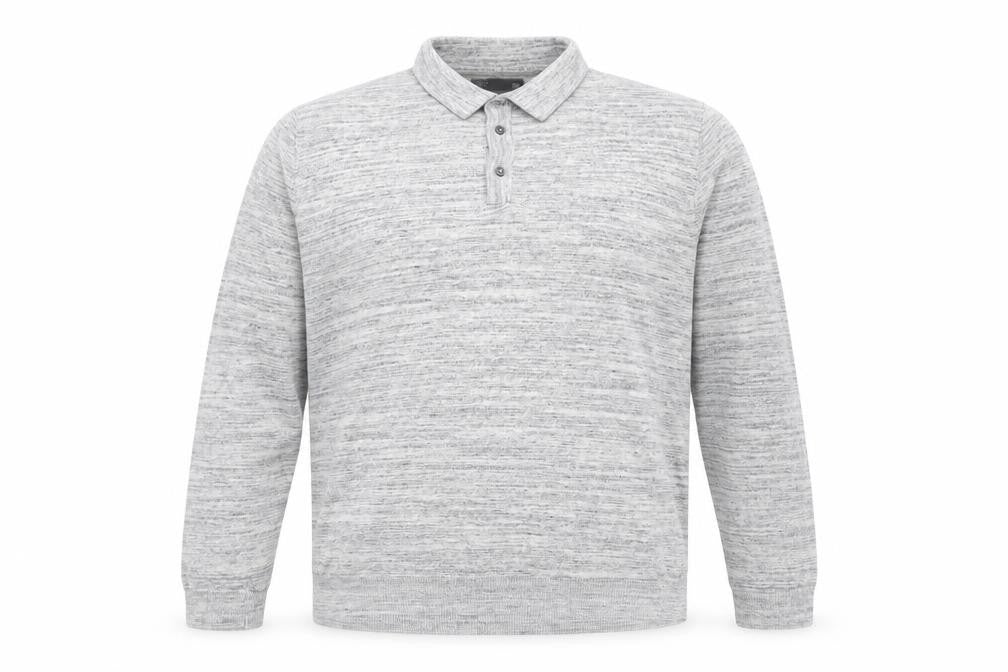 Front view of Marks & Spencer Men's Grey Cotton Henley Sweatshirt L