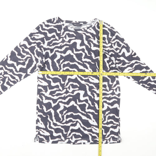 Marks and Spencer Women's Grey Animal Print Long Sleeve Jersey Top Size 12