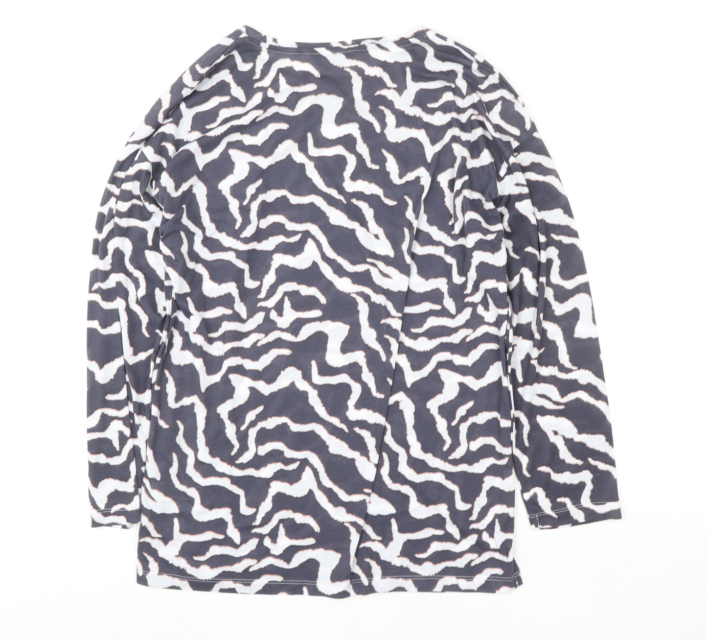 Marks and Spencer Women's Grey Animal Print Long Sleeve Jersey Top Size 12