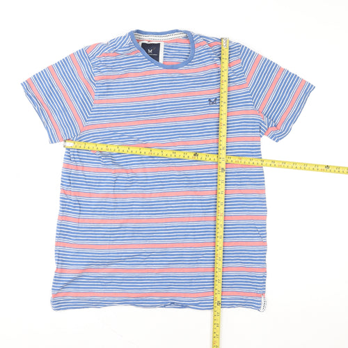 Crew Clothing Company Men's Blue Stripe Cotton T-Shirt Size M