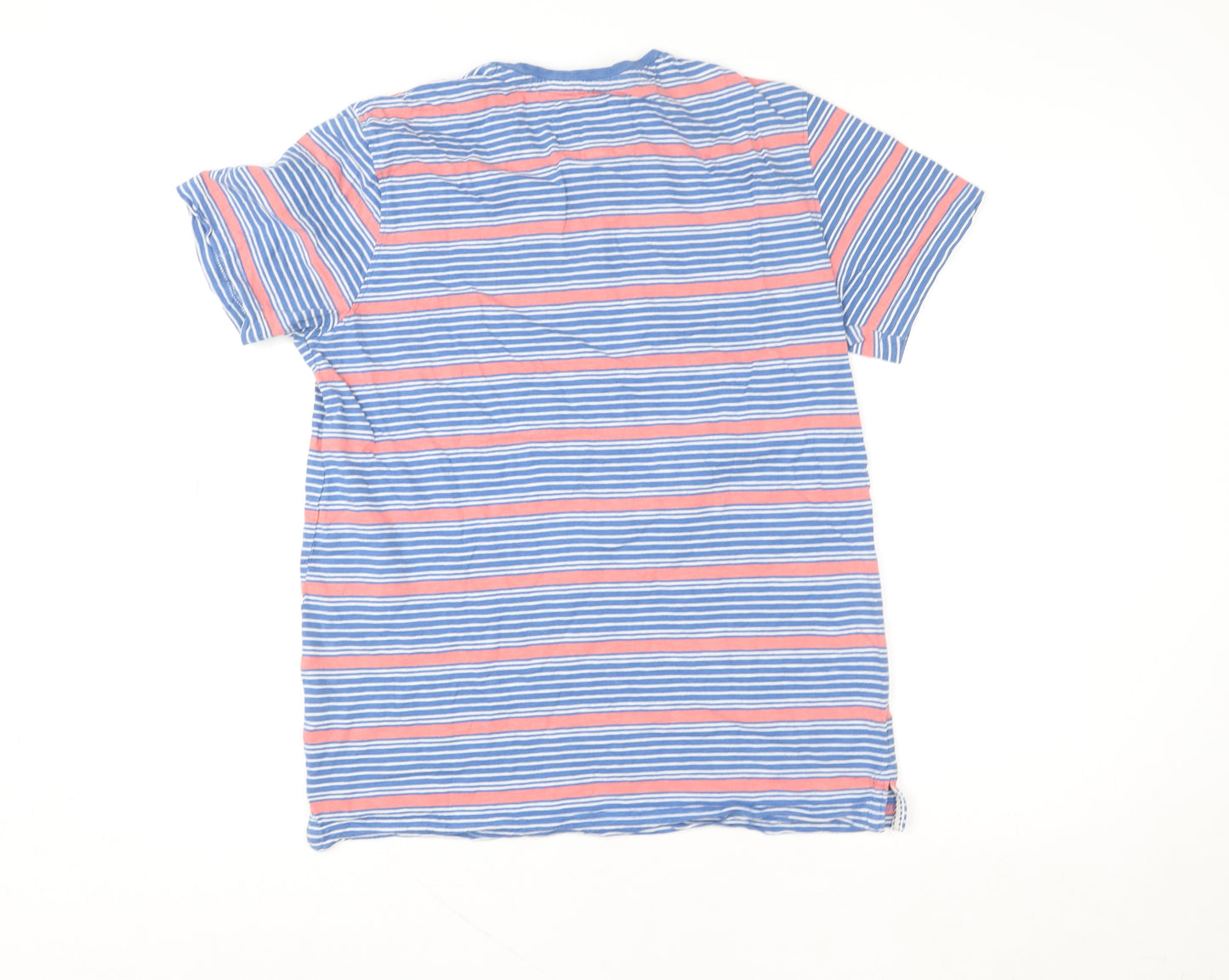 Crew Clothing Company Men's Blue Stripe Cotton T-Shirt Size M