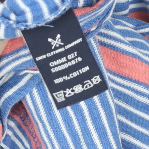 Crew Clothing Company Men's Blue Stripe Cotton T-Shirt Size M