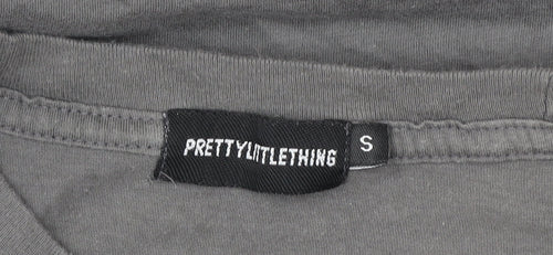 PrettyLittleThing Women's Grey Samurai Print Long Sleeve T-Shirt Size S