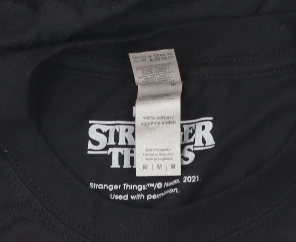 Stranger Things Women's Black Short Sleeve Graphic T-Shirt M