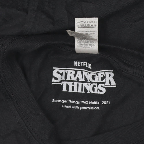 Stranger Things Women's Black Short Sleeve Graphic T-Shirt M