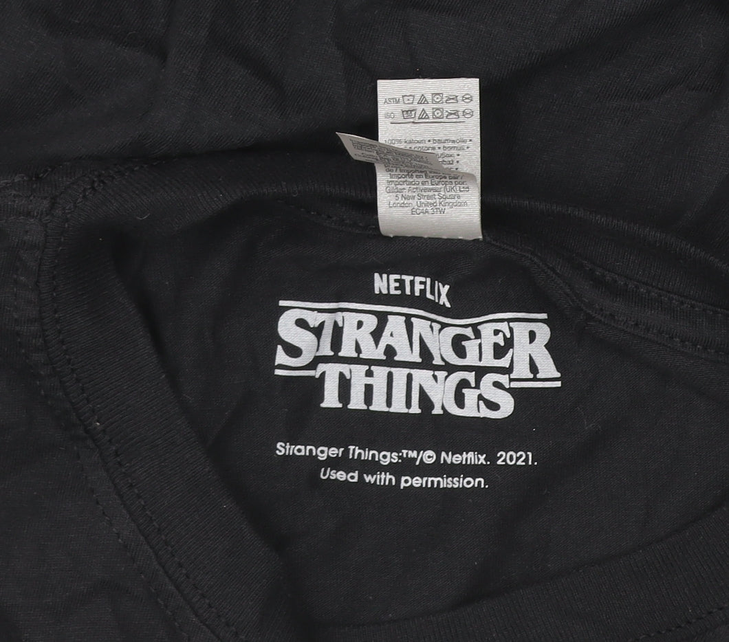 Stranger Things Women's Black Short Sleeve Graphic T-Shirt M