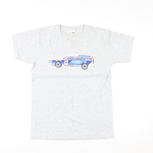 Fruit of the Loom Men's Grey Car Graphic T-Shirt Size S