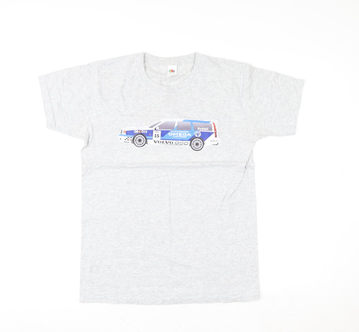 Fruit of the Loom Men's Grey Car Graphic T-Shirt Size S