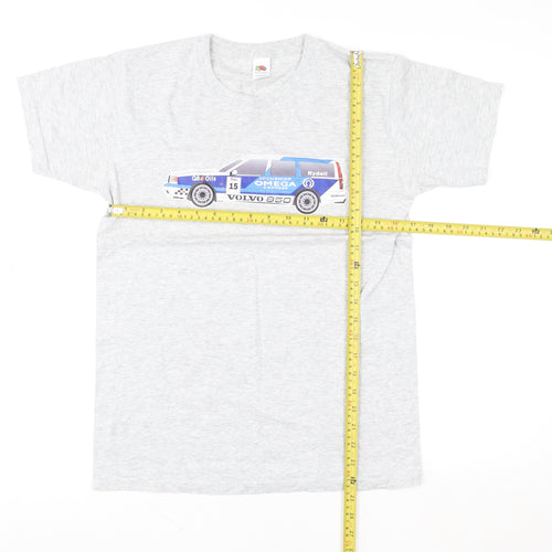 Fruit of the Loom Men's Grey Car Graphic T-Shirt Size S
