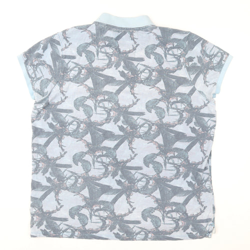 Petrol Industries Men's Blue 3XL Graphic Collared Polo Shirt