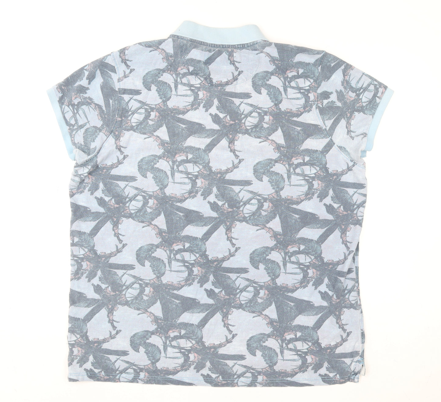 Petrol Industries Men's Blue 3XL Graphic Collared Polo Shirt