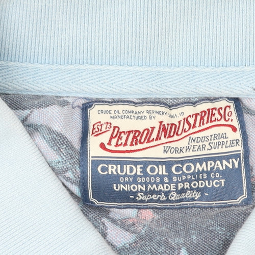 Petrol Industries Men's Blue 3XL Graphic Collared Polo Shirt
