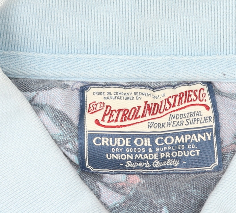 Petrol Industries Men's Blue 3XL Graphic Collared Polo Shirt