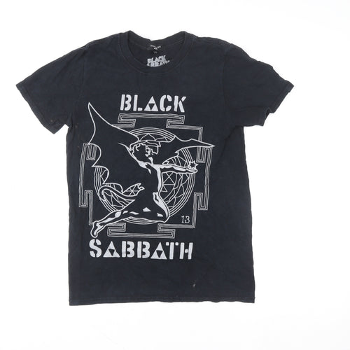 New Look Men Black XS Band Graphic T-Shirt Black Sabbath