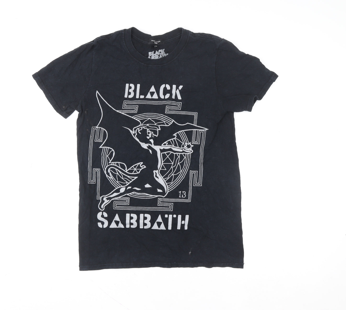 New Look Men Black XS Band Graphic T-Shirt Black Sabbath