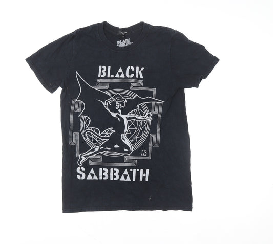 New Look Men Black XS Band Graphic T-Shirt Black Sabbath