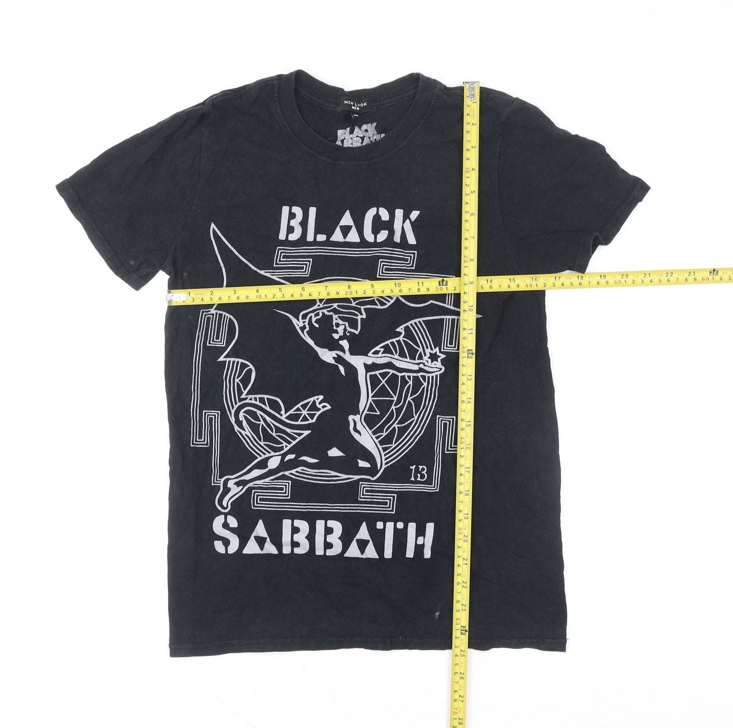 New Look Men Black XS Band Graphic T-Shirt Black Sabbath