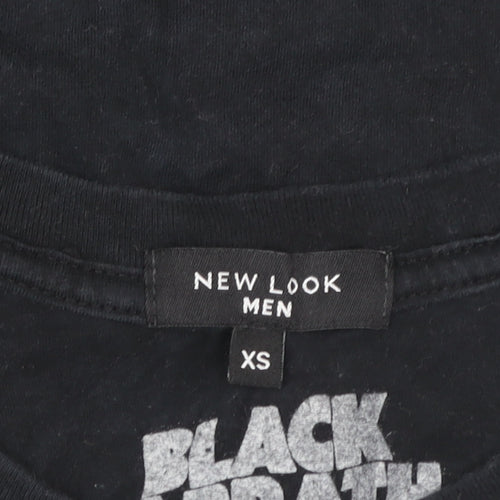 New Look Men Black XS Band Graphic T-Shirt Black Sabbath