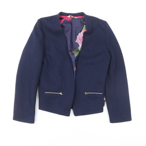 Baker by Ted Baker Girls Blue Textured Blazer Jacket Size 5 Years