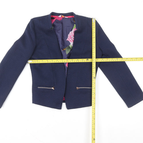 Baker by Ted Baker Girls Blue Textured Blazer Jacket Size 5 Years